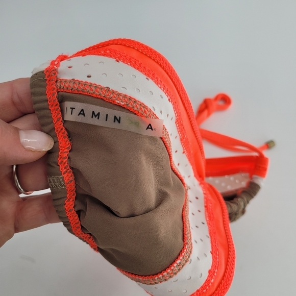 Vitamin A orange brown two peice bikini tid up top cheeky bottom Medium - Picture 4 of 8